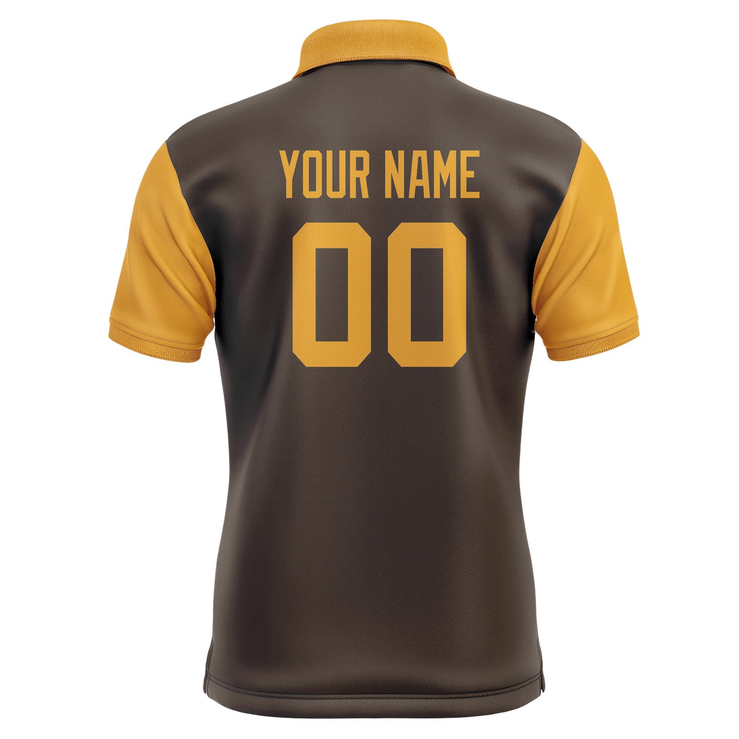 Custom Brown Yellow Short-Sleeve Polo Shirt PO011919B119