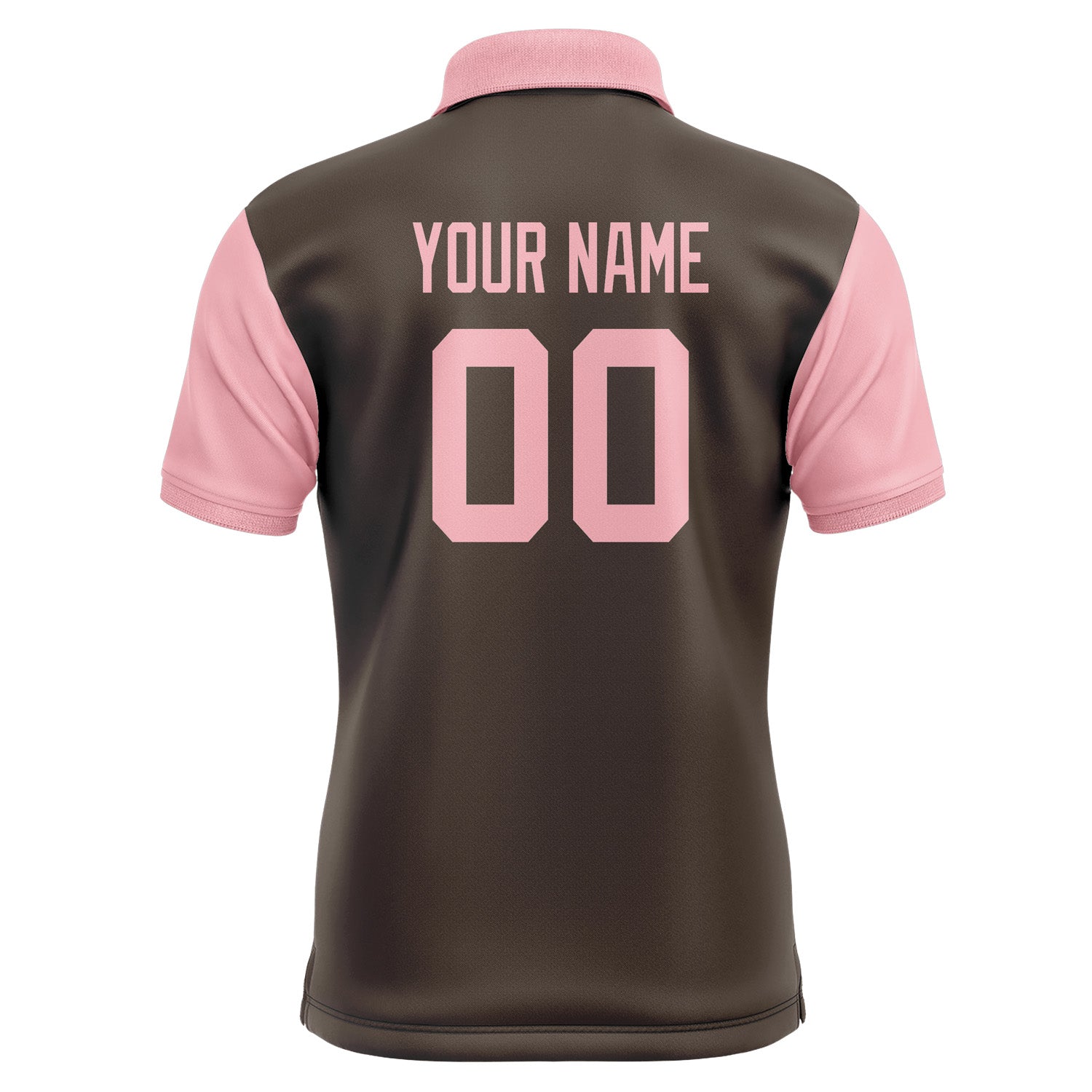 Custom Brown Light Pink Short-Sleeve Polo Shirt PO012121B121