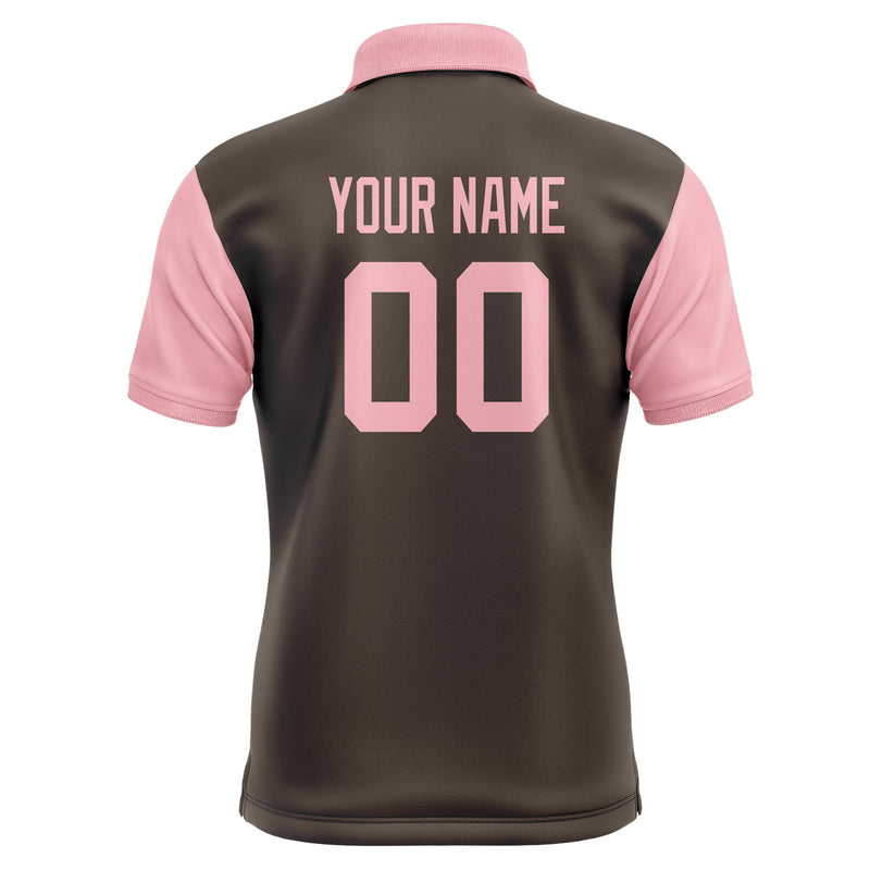 Custom Brown Light Pink Short-Sleeve Polo Shirt PO012121B121