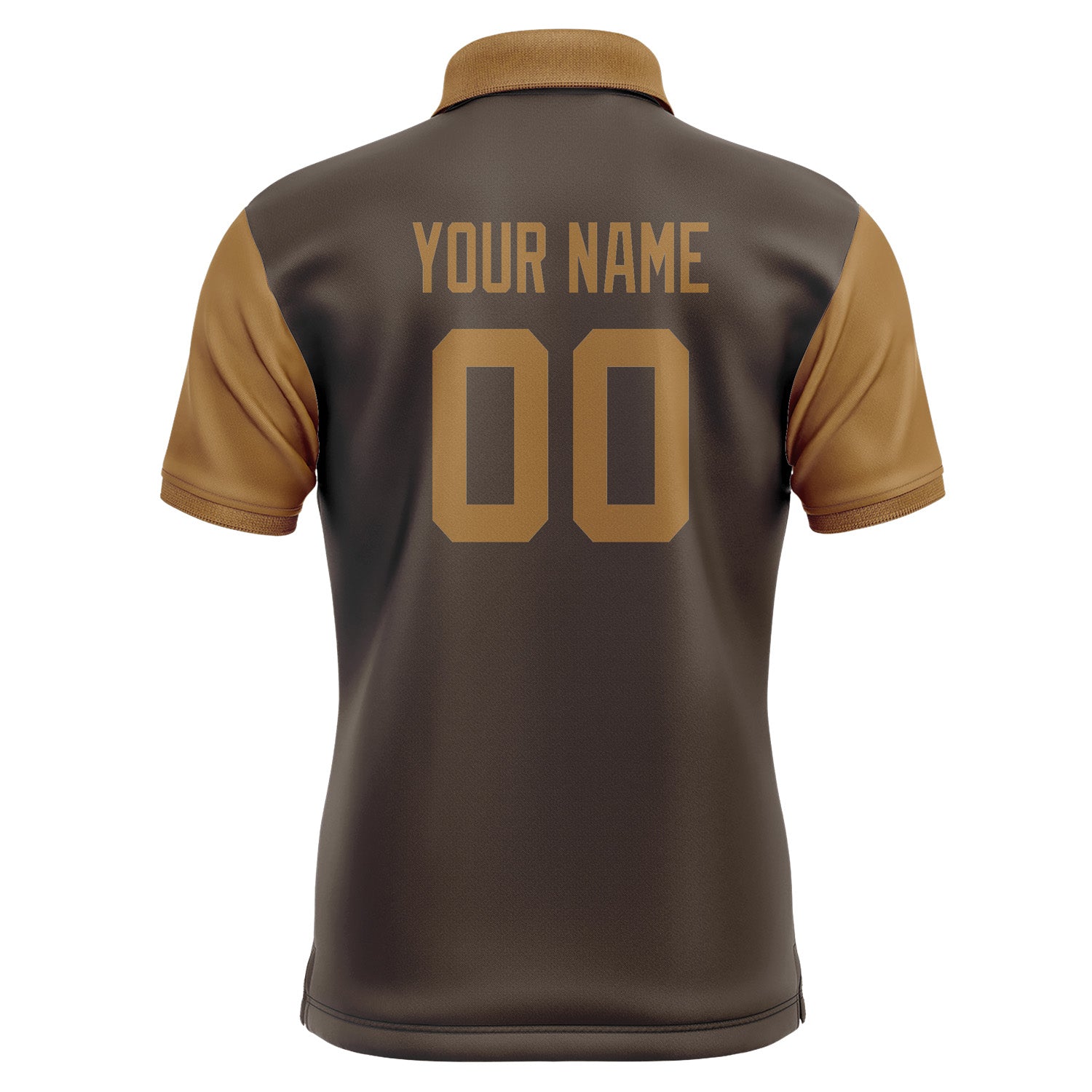 Custom Brown Khaki Short-Sleeve Polo Shirt PO012222B122
