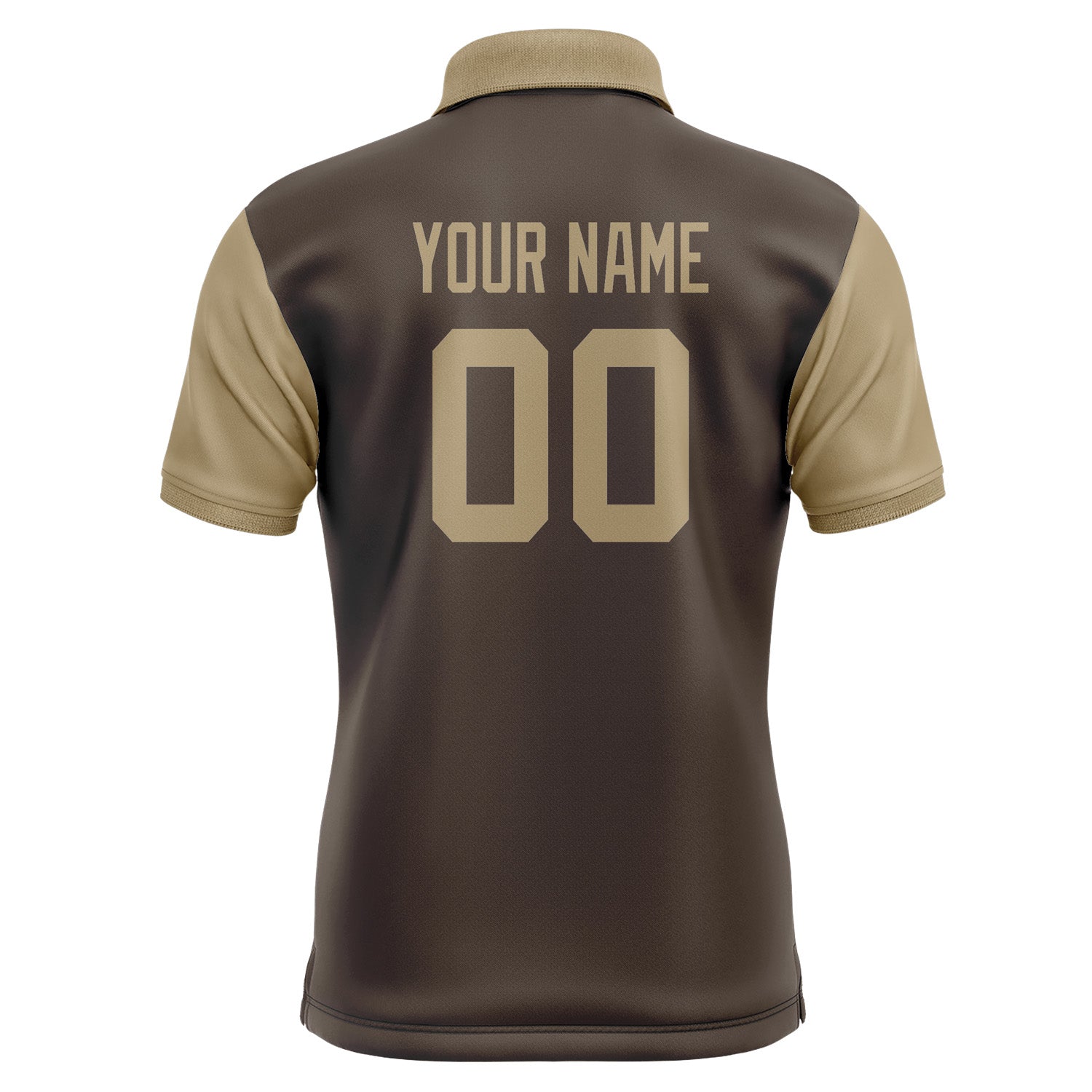 Custom Brown Light Khaki Short-Sleeve Polo Shirt PO012525B125