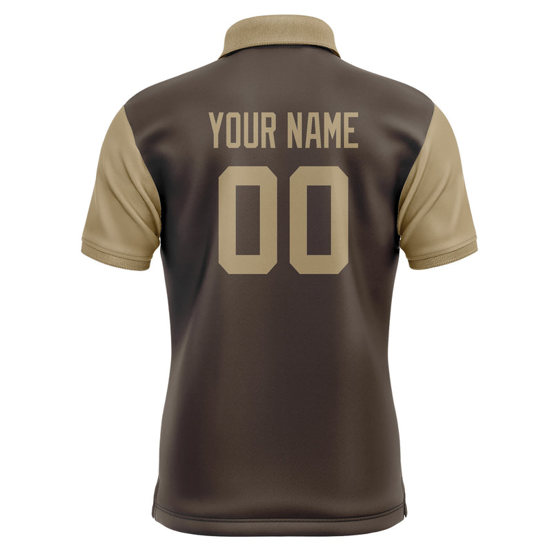 Custom Brown Light Khaki Short-Sleeve Polo Shirt PO012525B125