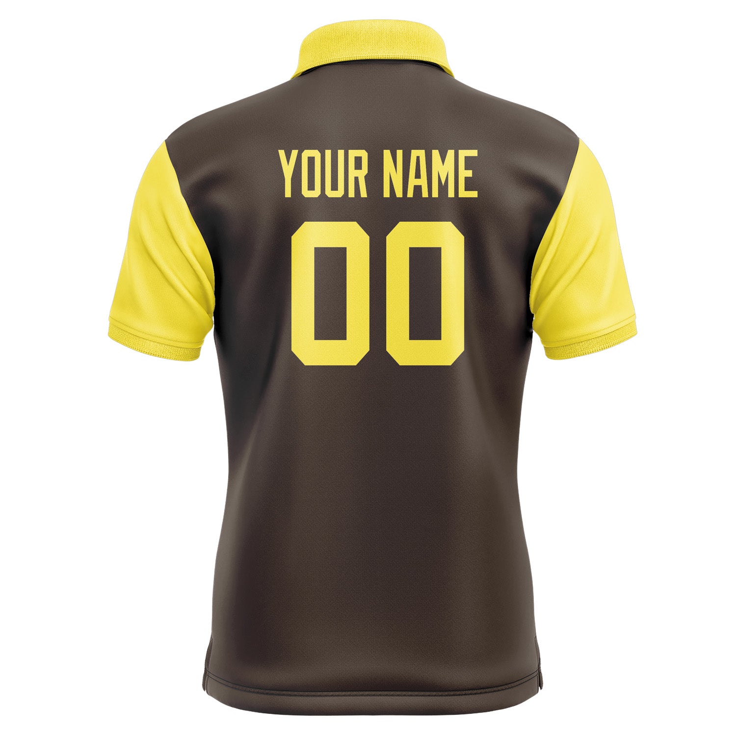 Custom Brown Light Yellow Short-Sleeve Polo Shirt PO012626B126