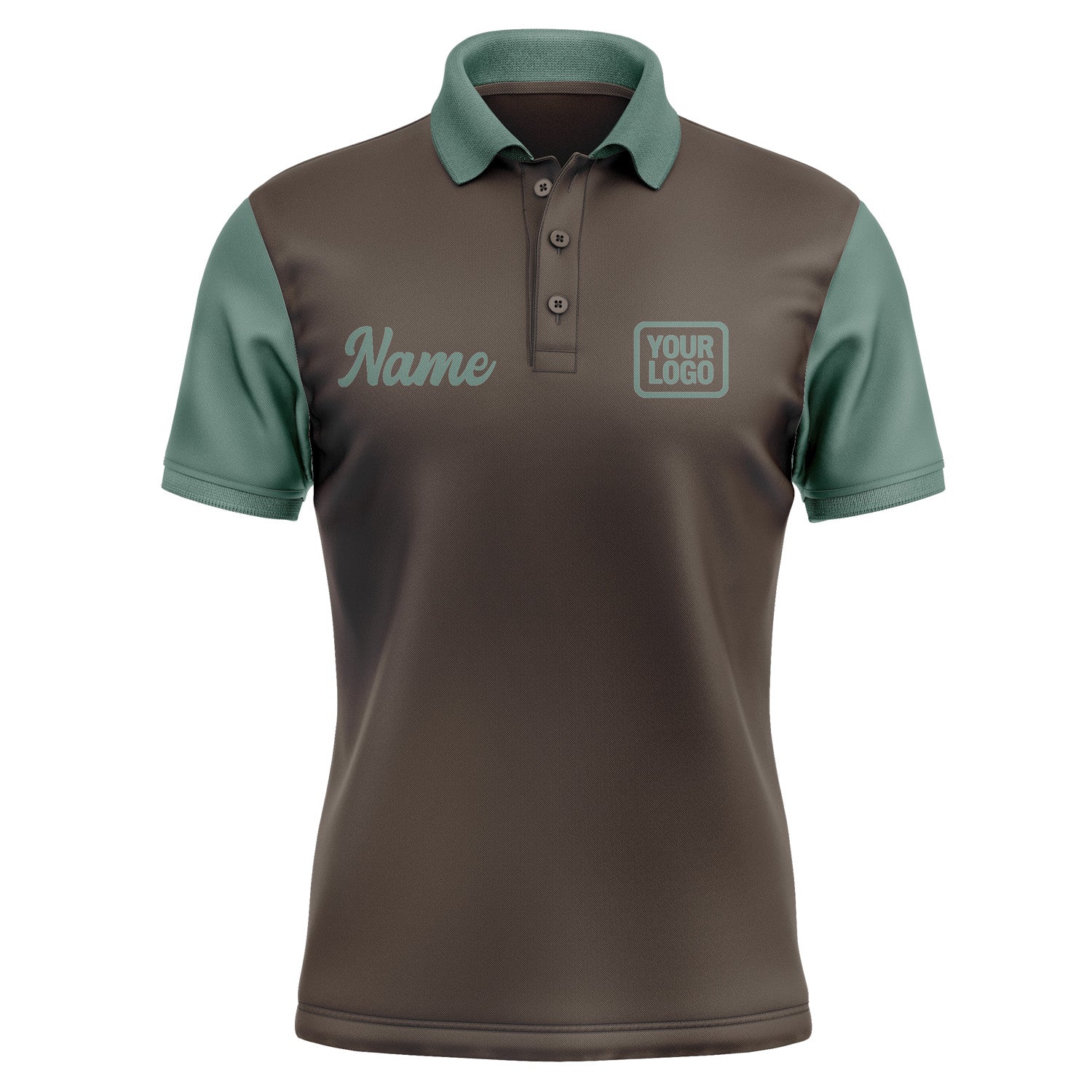 Custom Brown Blue Green Short-Sleeve Polo Shirt PO012727B127