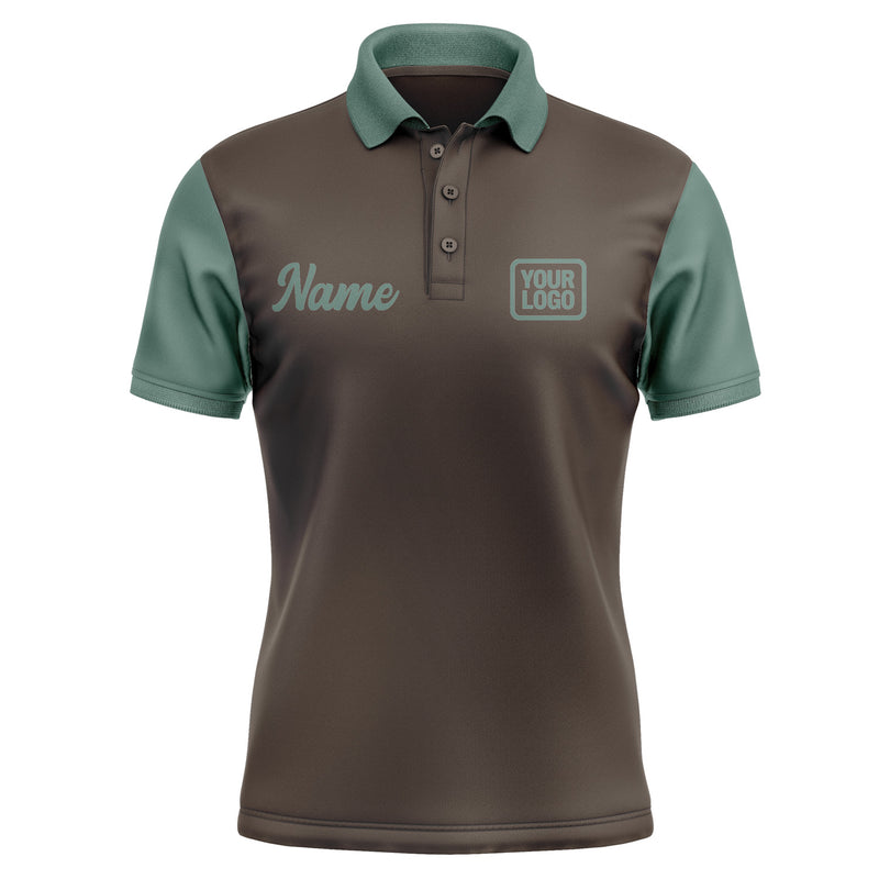 Custom Brown Blue Green Short-Sleeve Polo Shirt PO012727B127