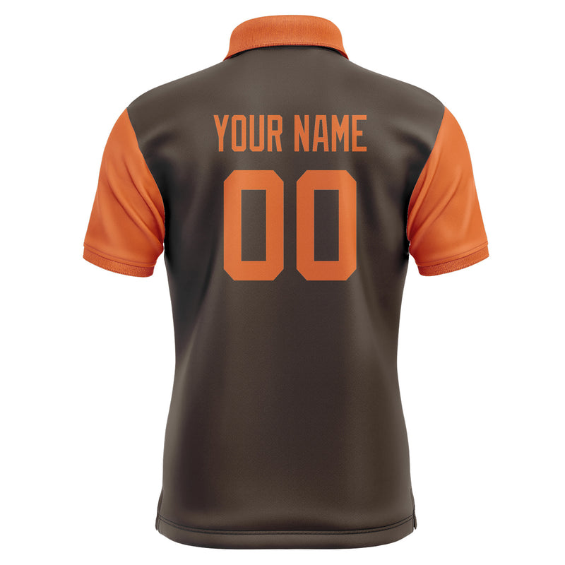 Custom Brown Orange Short-Sleeve Polo Shirt PO012828B128