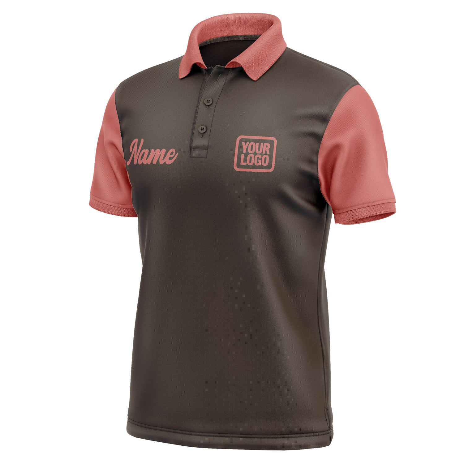 Custom Brown Copper Rose Short-Sleeve Polo Shirt PO012929B129