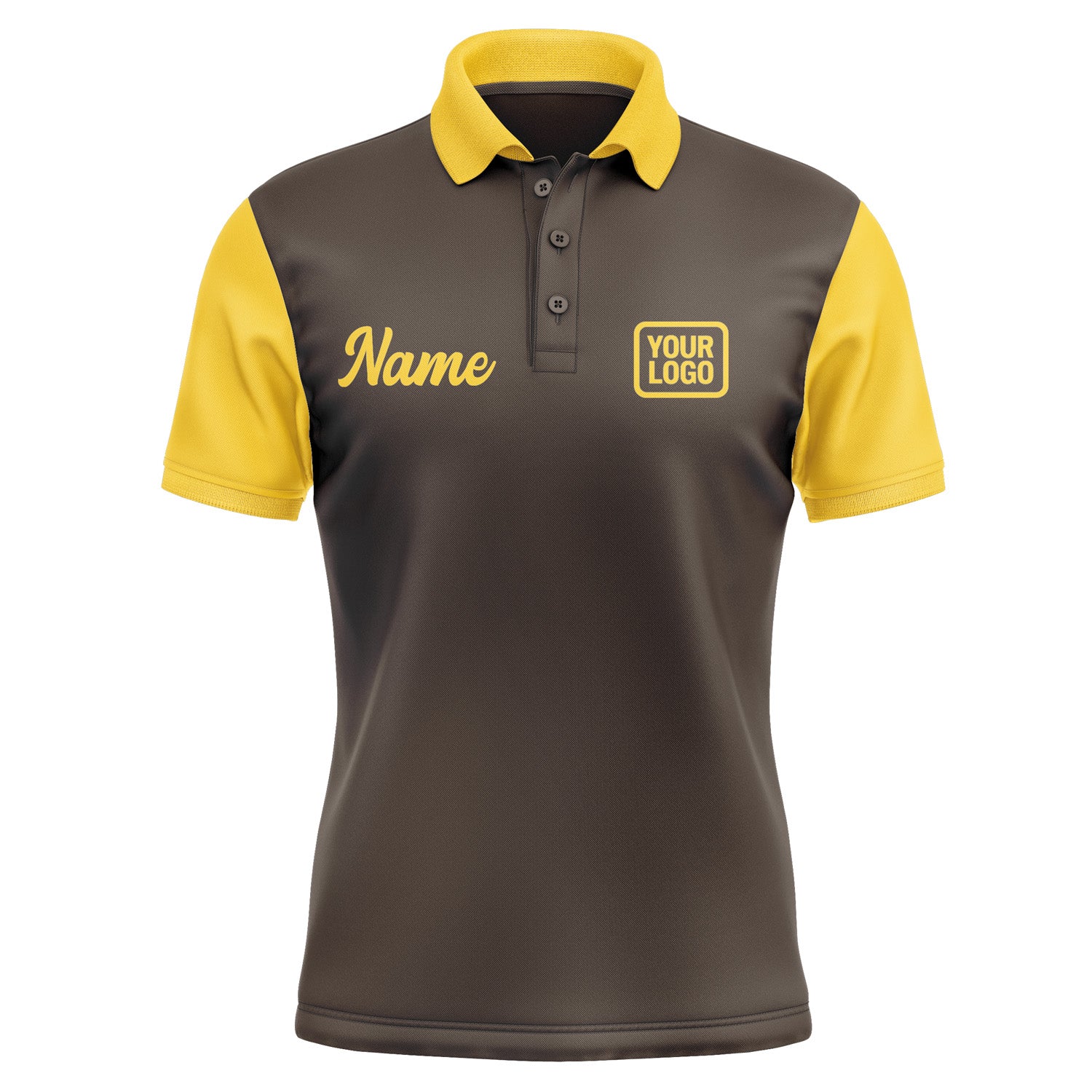 Custom Brown Gold Short-Sleeve Polo Shirt PO013030B130
