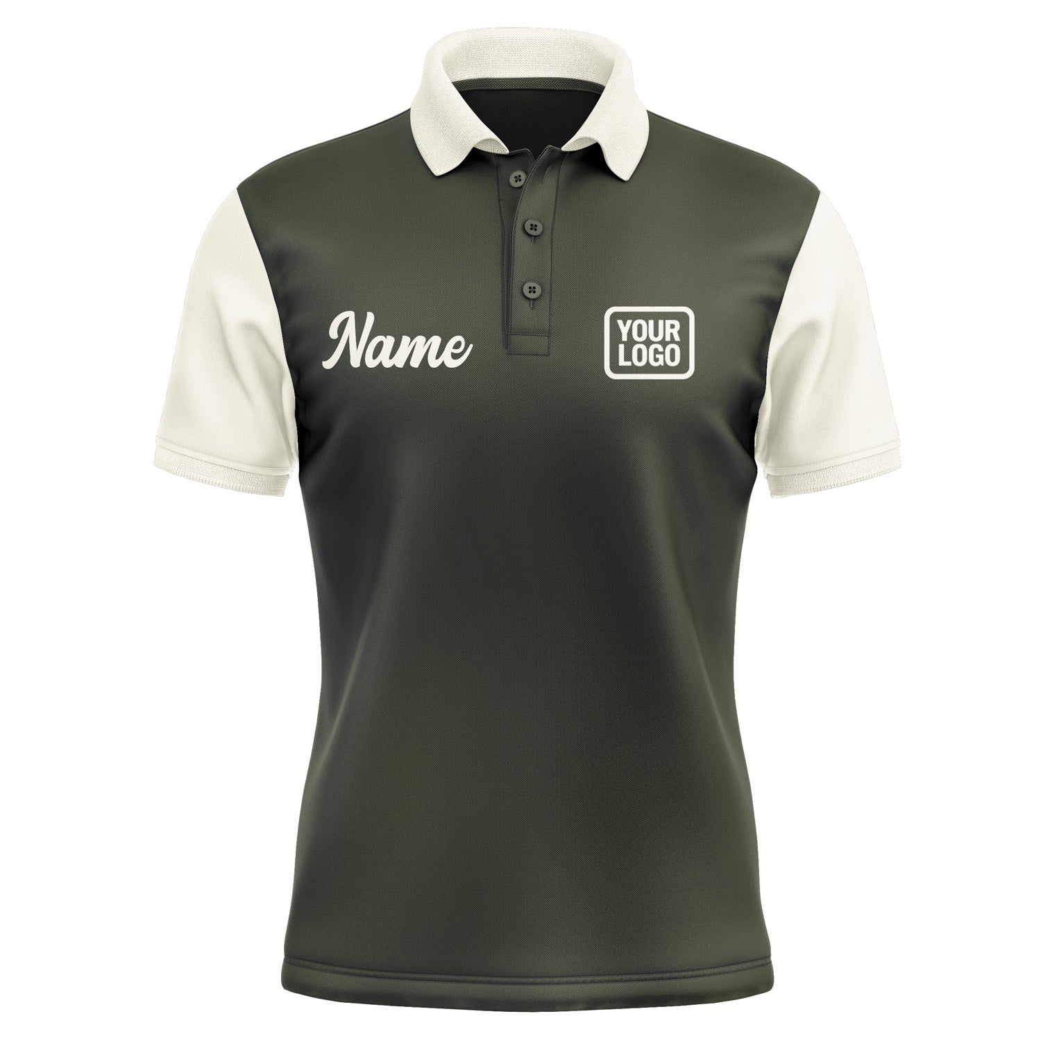 Custom Olive Cream Short-Sleeve Polo Shirt PO020303B103