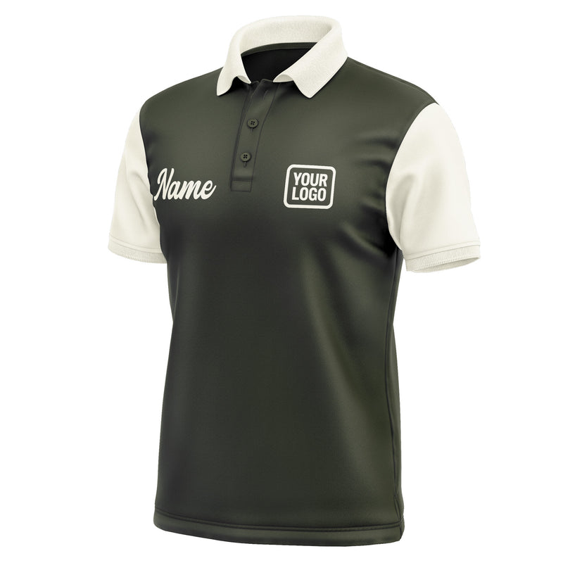 Custom Olive Cream Short-Sleeve Polo Shirt PO020303B103