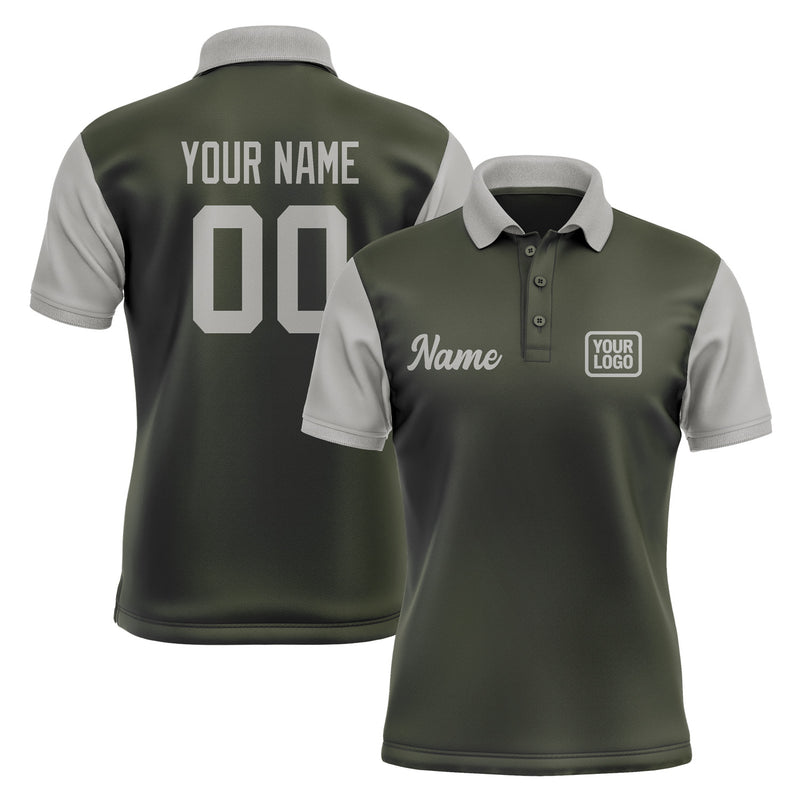 Custom Olive Gray Short-Sleeve Polo Shirt PO020404B104
