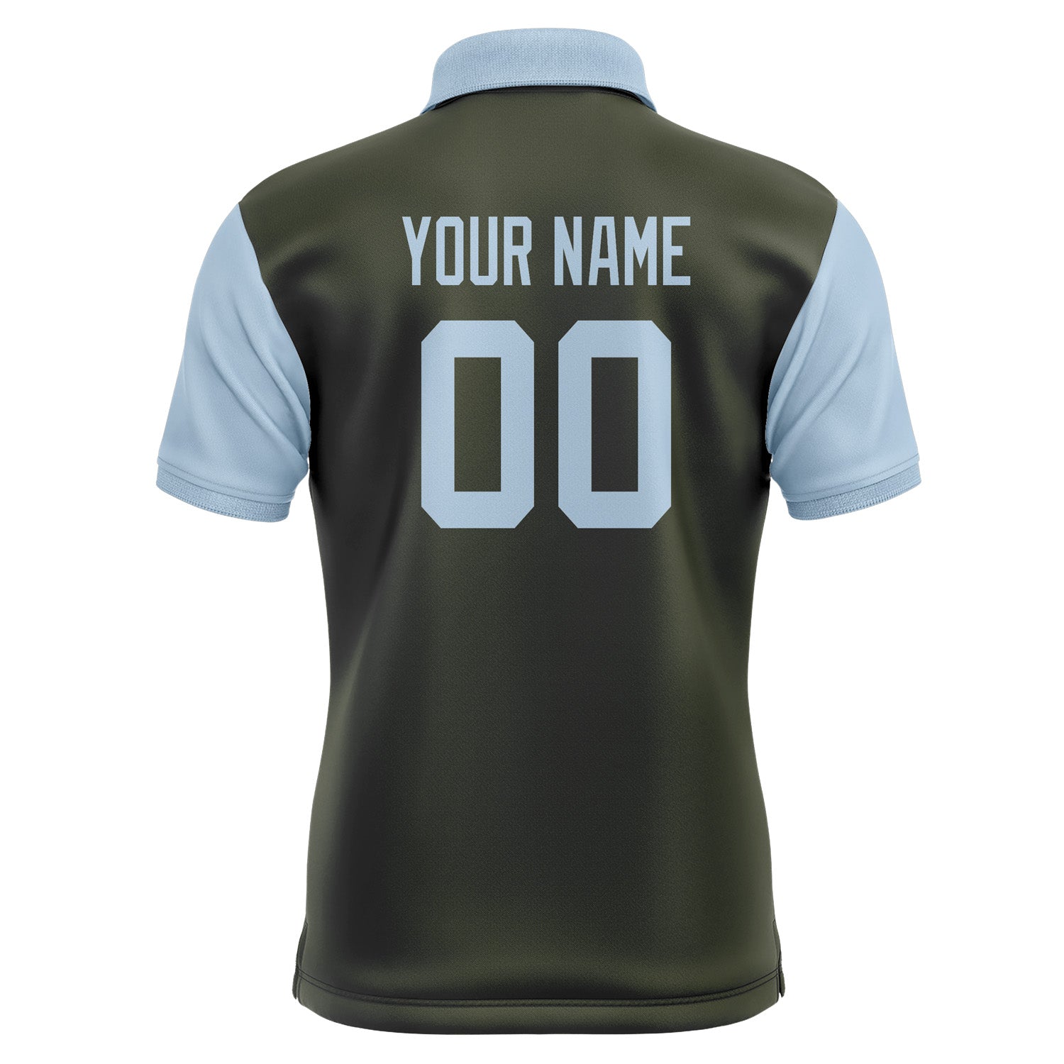 Custom Olive Light Blue Short-Sleeve Polo Shirt PO020808B108