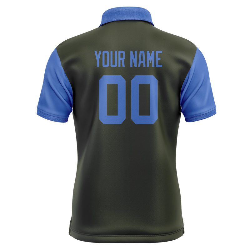 Custom Olive Sky Blue Short-Sleeve Polo Shirt PO020909B109