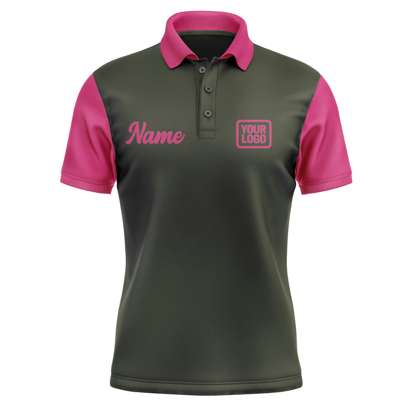 Custom Olive Pink Short-Sleeve Polo Shirt PO021313B113