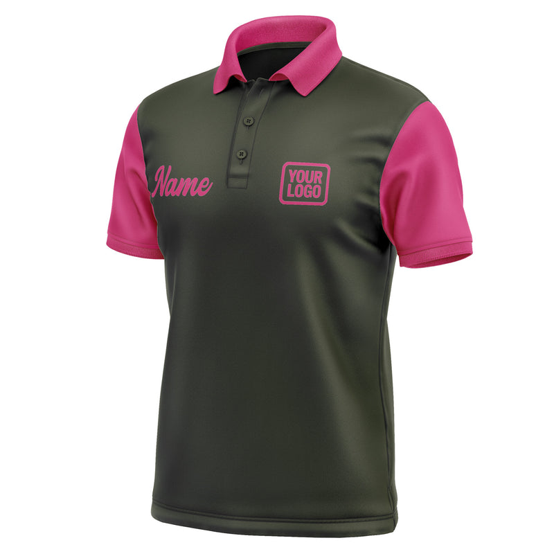 Custom Olive Pink Short-Sleeve Polo Shirt PO021313B113