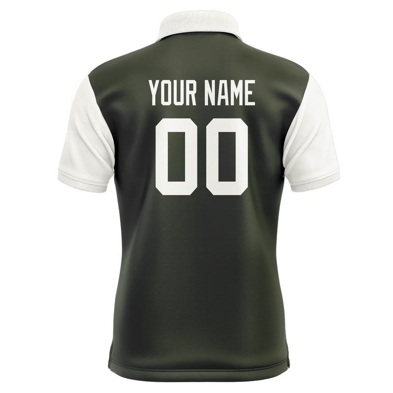 Custom Olive White Short-Sleeve Polo Shirt PO021818B118