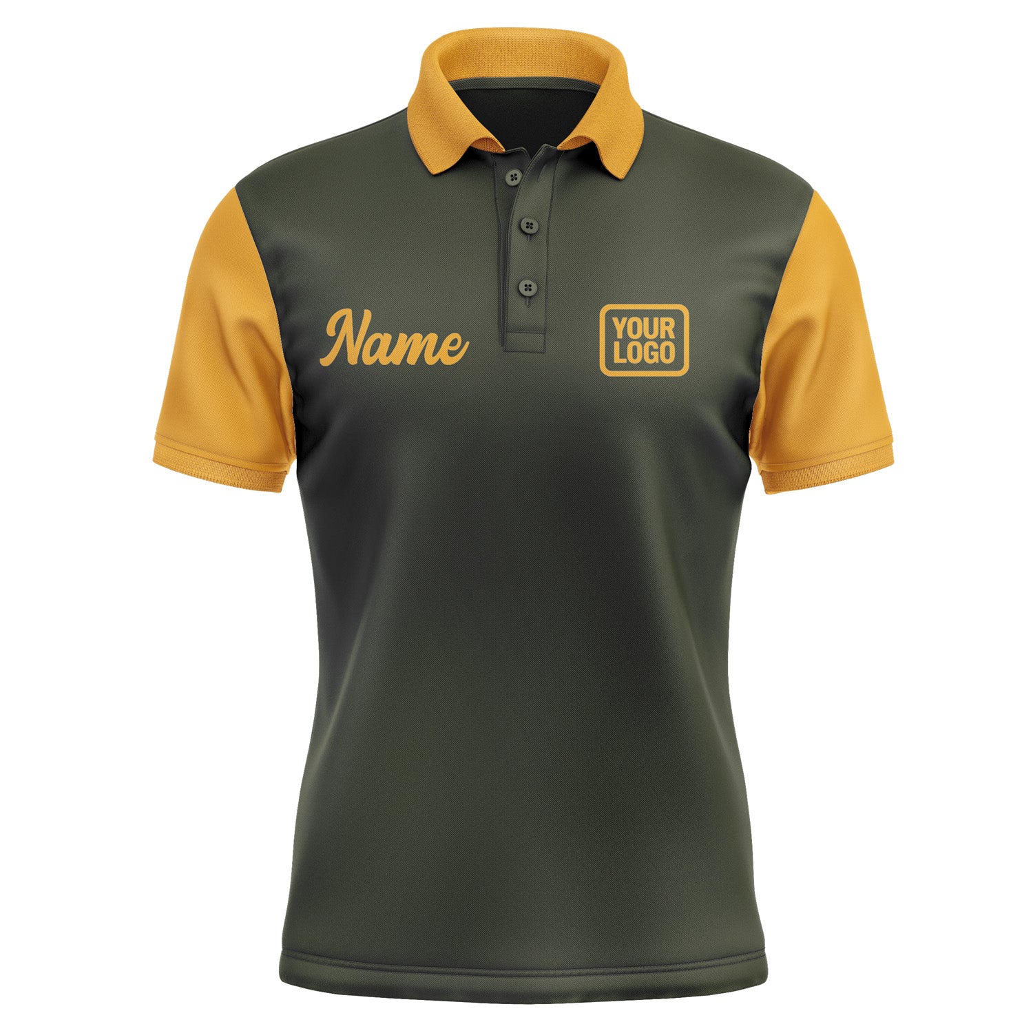 Custom Olive Yellow Short-Sleeve Polo Shirt PO021919B119