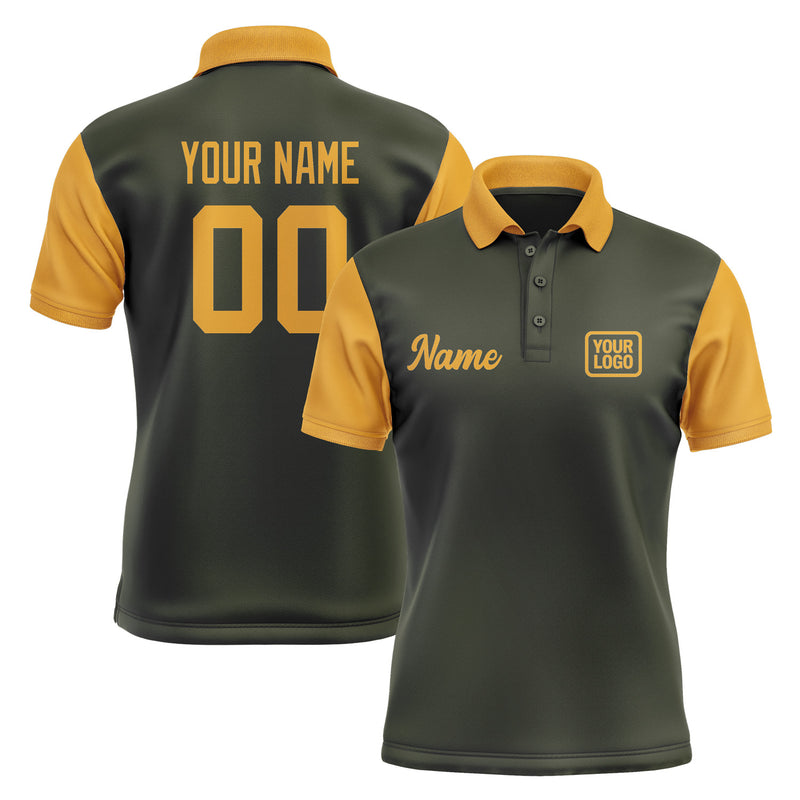 Custom Olive Yellow Short-Sleeve Polo Shirt PO021919B119