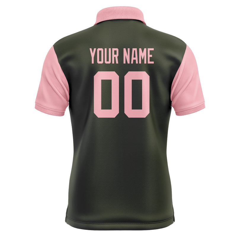 Custom Olive Light Pink Short-Sleeve Polo Shirt PO022121B121