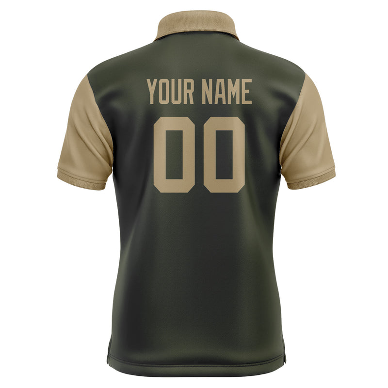 Custom Olive Light Khaki Short-Sleeve Polo Shirt PO022525B125