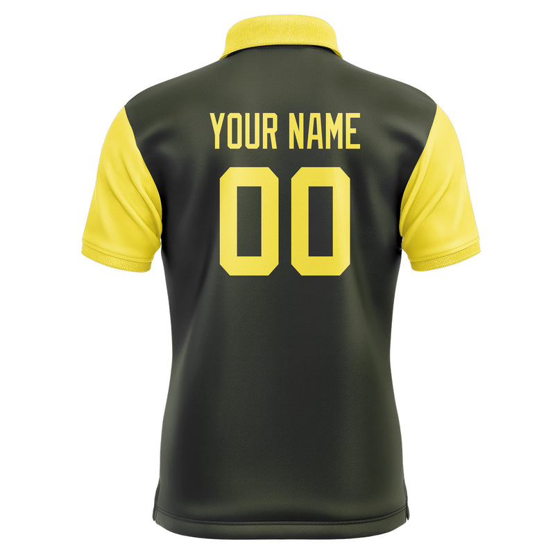 Custom Olive Light Yellow Short-Sleeve Polo Shirt PO022626B126