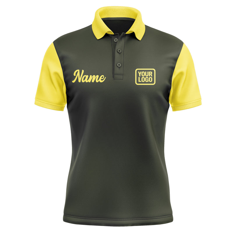 Custom Olive Light Yellow Short-Sleeve Polo Shirt PO022626B126