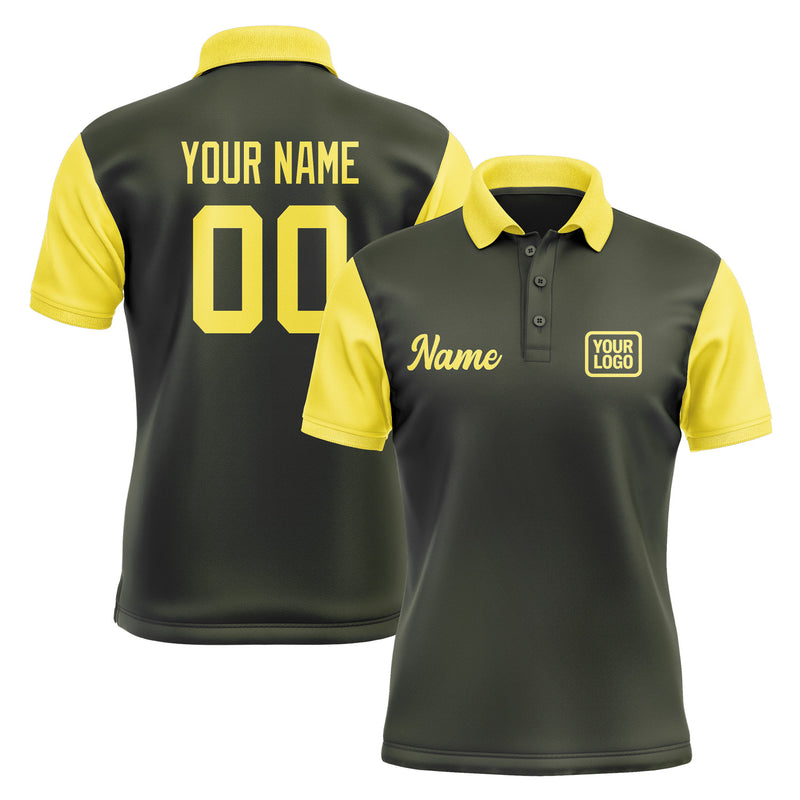 Custom Olive Light Yellow Short-Sleeve Polo Shirt PO022626B126