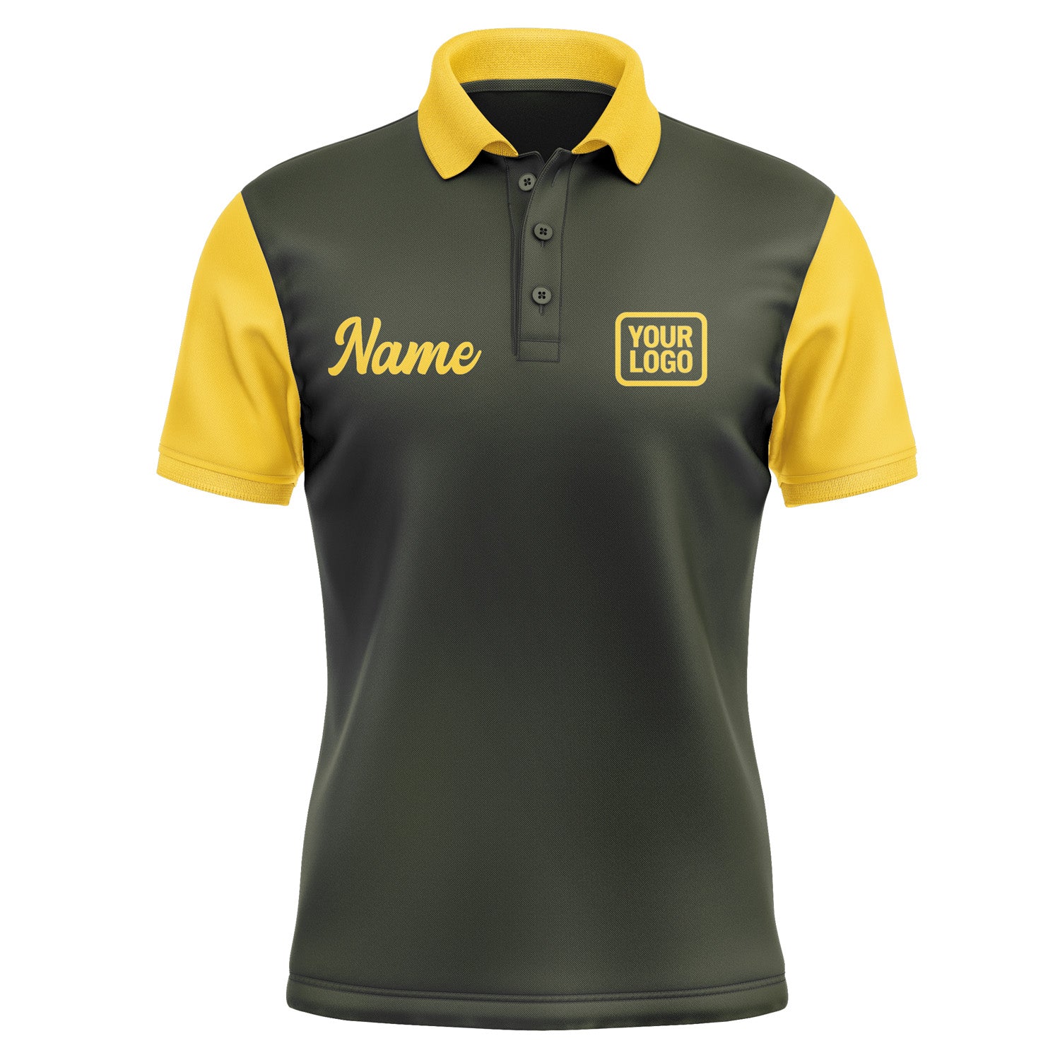 Custom Olive Gold Short-Sleeve Polo Shirt PO023030B130