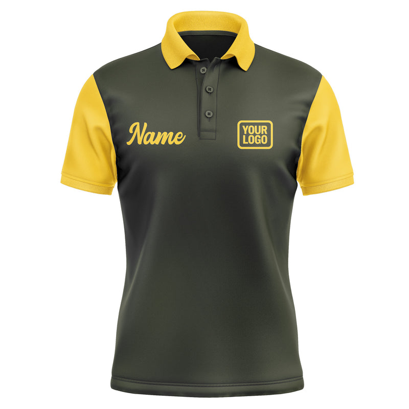 Custom Olive Gold Short-Sleeve Polo Shirt PO023030B130