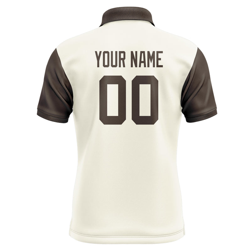 Custom Cream Brown Short-Sleeve Polo Shirt PO030101B101