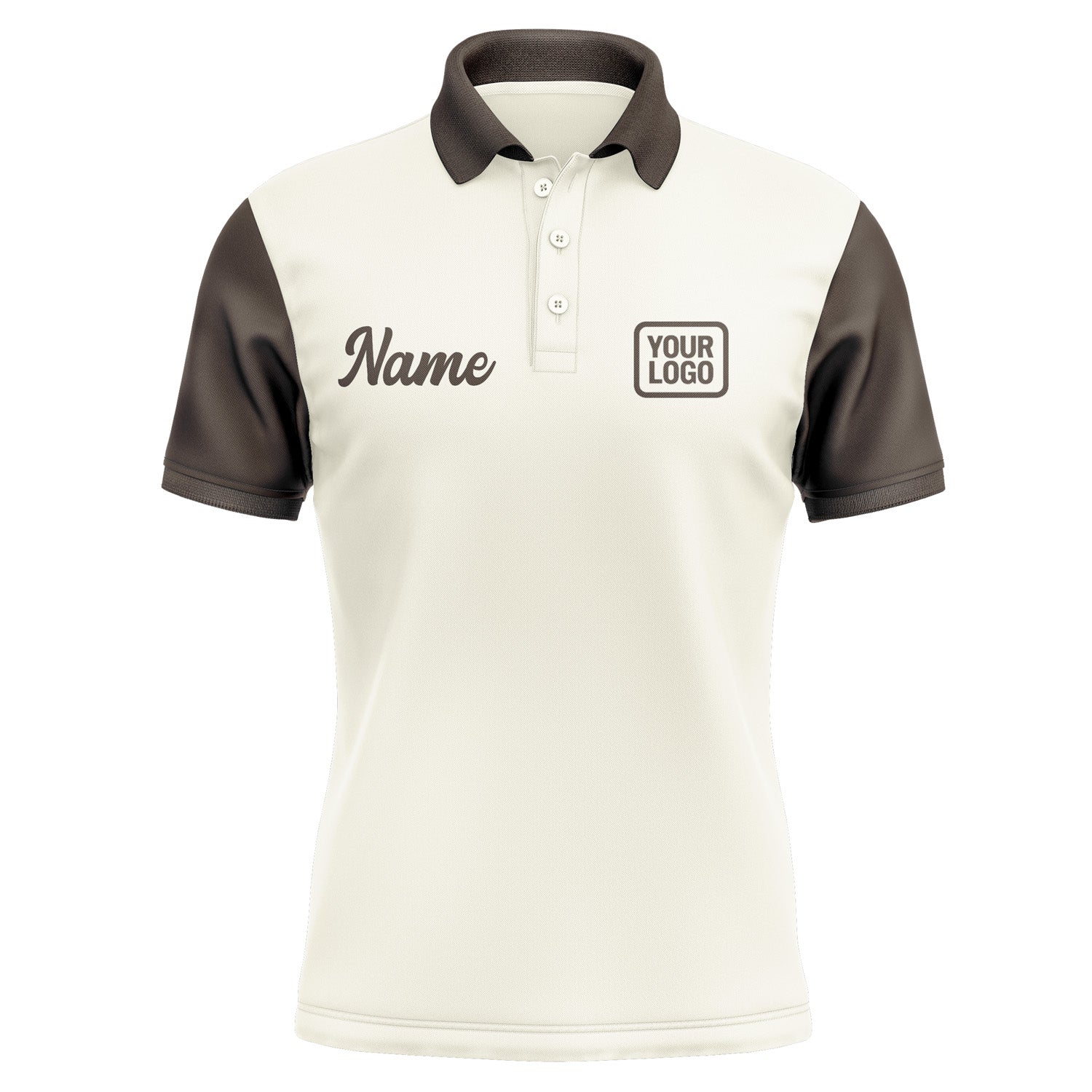 Custom Cream Brown Short-Sleeve Polo Shirt PO030101B101