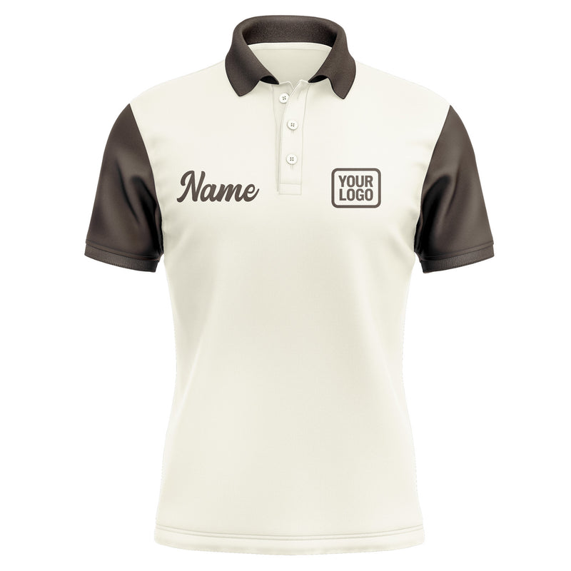 Custom Cream Brown Short-Sleeve Polo Shirt PO030101B101