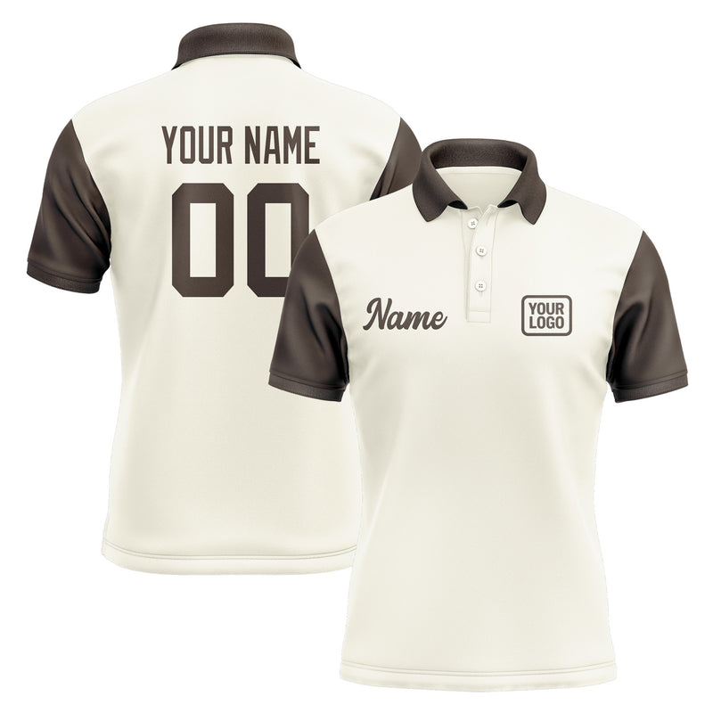 Custom Cream Brown Short-Sleeve Polo Shirt PO030101B101