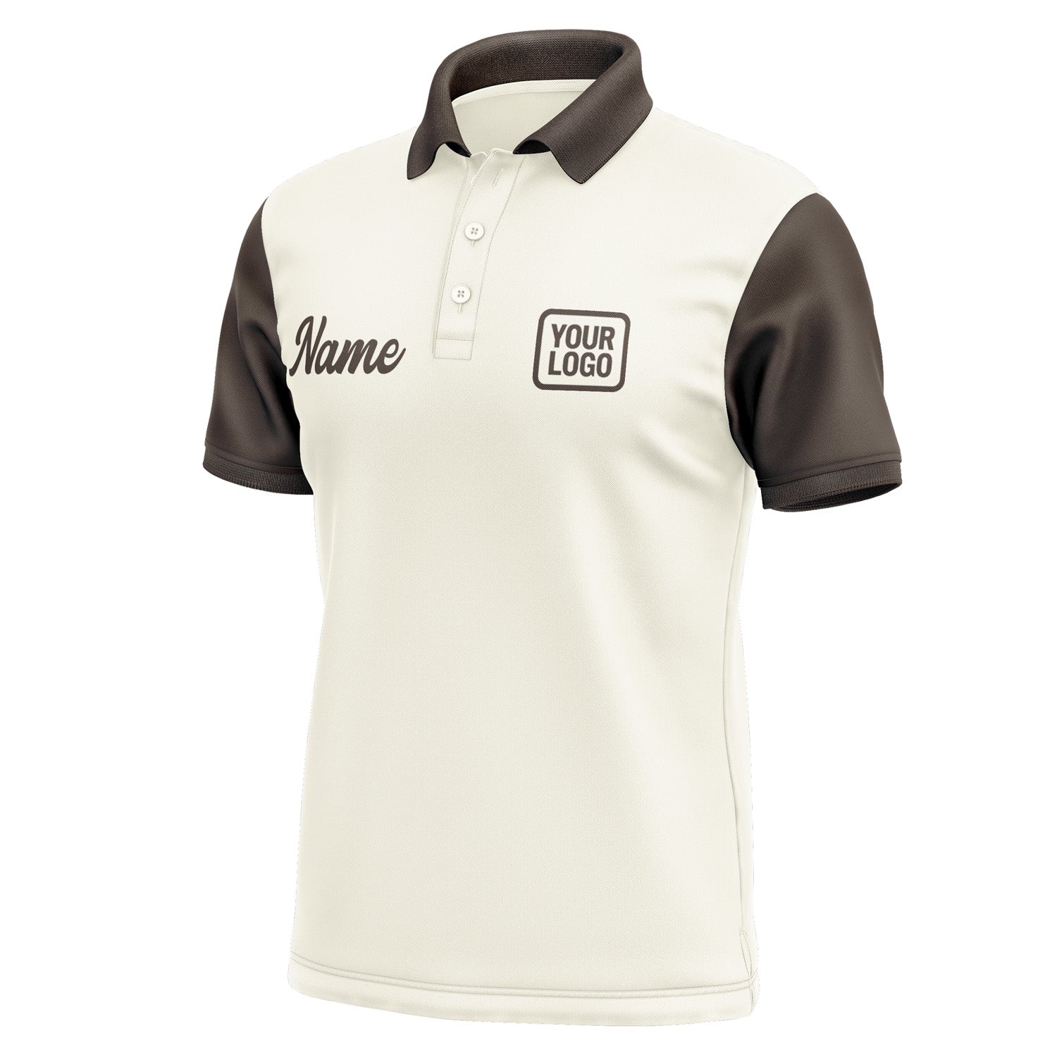Custom Cream Brown Short-Sleeve Polo Shirt PO030101B101