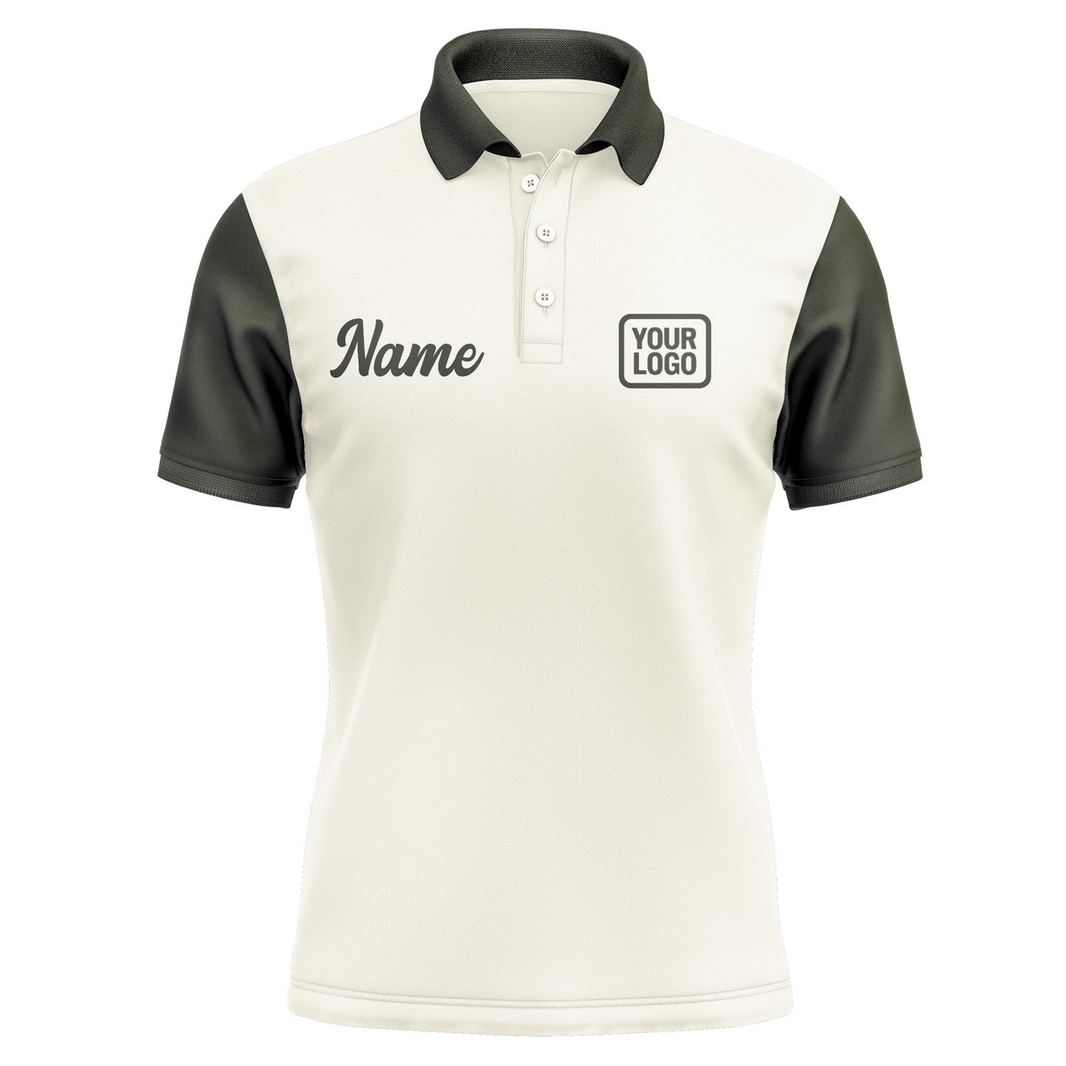 Custom Cream Olive Short-Sleeve Polo Shirt PO030202B102