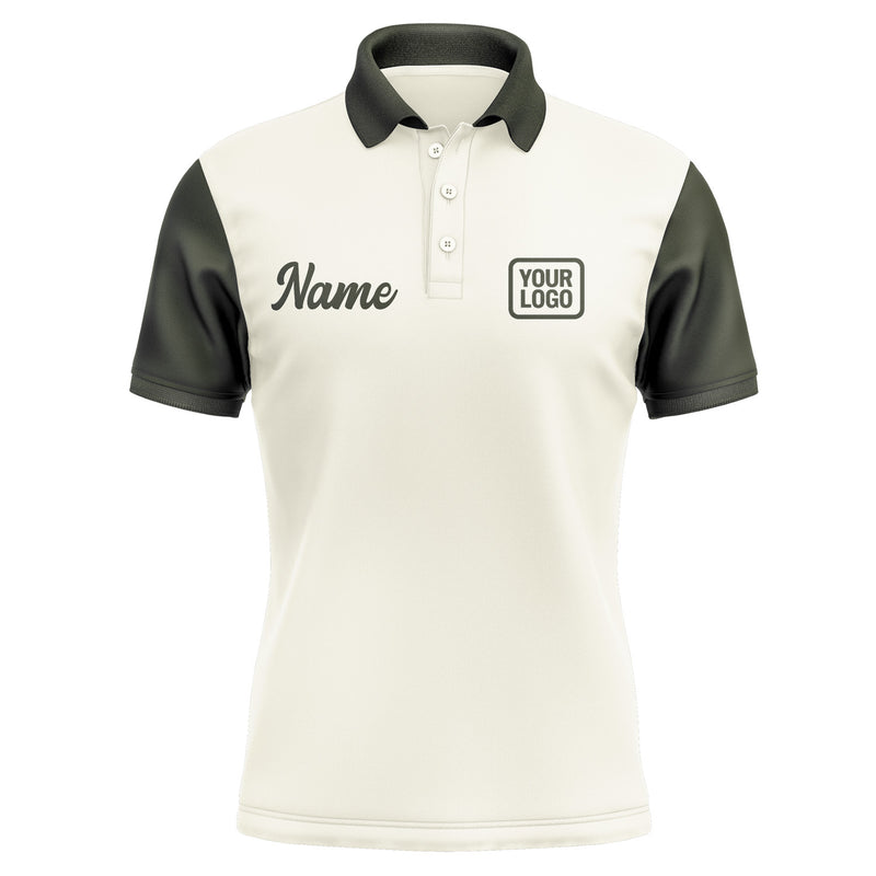 Custom Cream Olive Short-Sleeve Polo Shirt PO030202B102