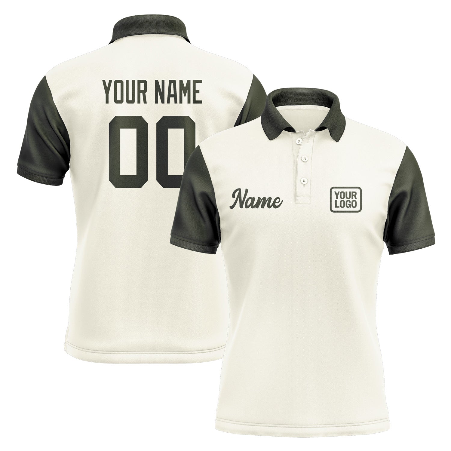 Custom Cream Olive Short-Sleeve Polo Shirt PO030202B102