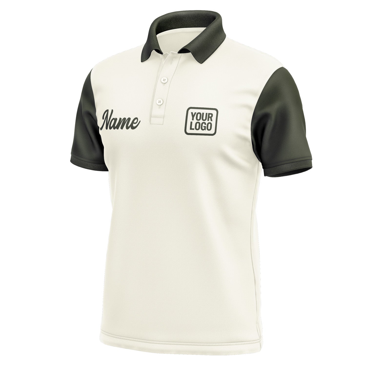 Custom Cream Olive Short-Sleeve Polo Shirt PO030202B102