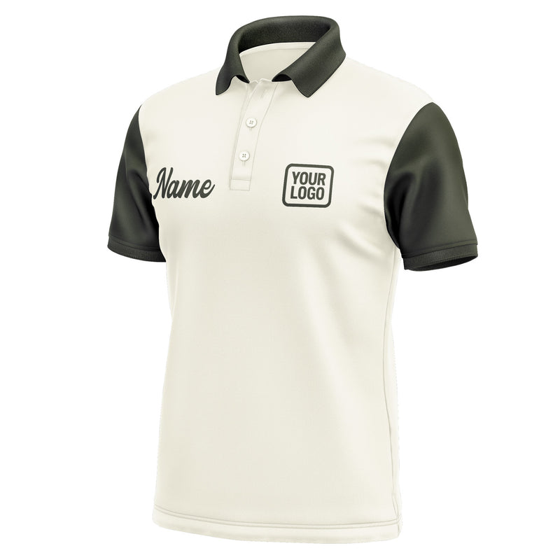 Custom Cream Olive Short-Sleeve Polo Shirt PO030202B102
