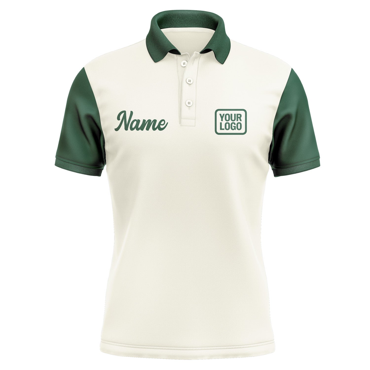 Custom Cream Green Short-Sleeve Polo Shirt PO030505B105