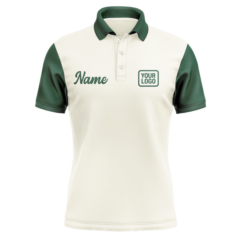 Custom Cream Green Short-Sleeve Polo Shirt PO030505B105