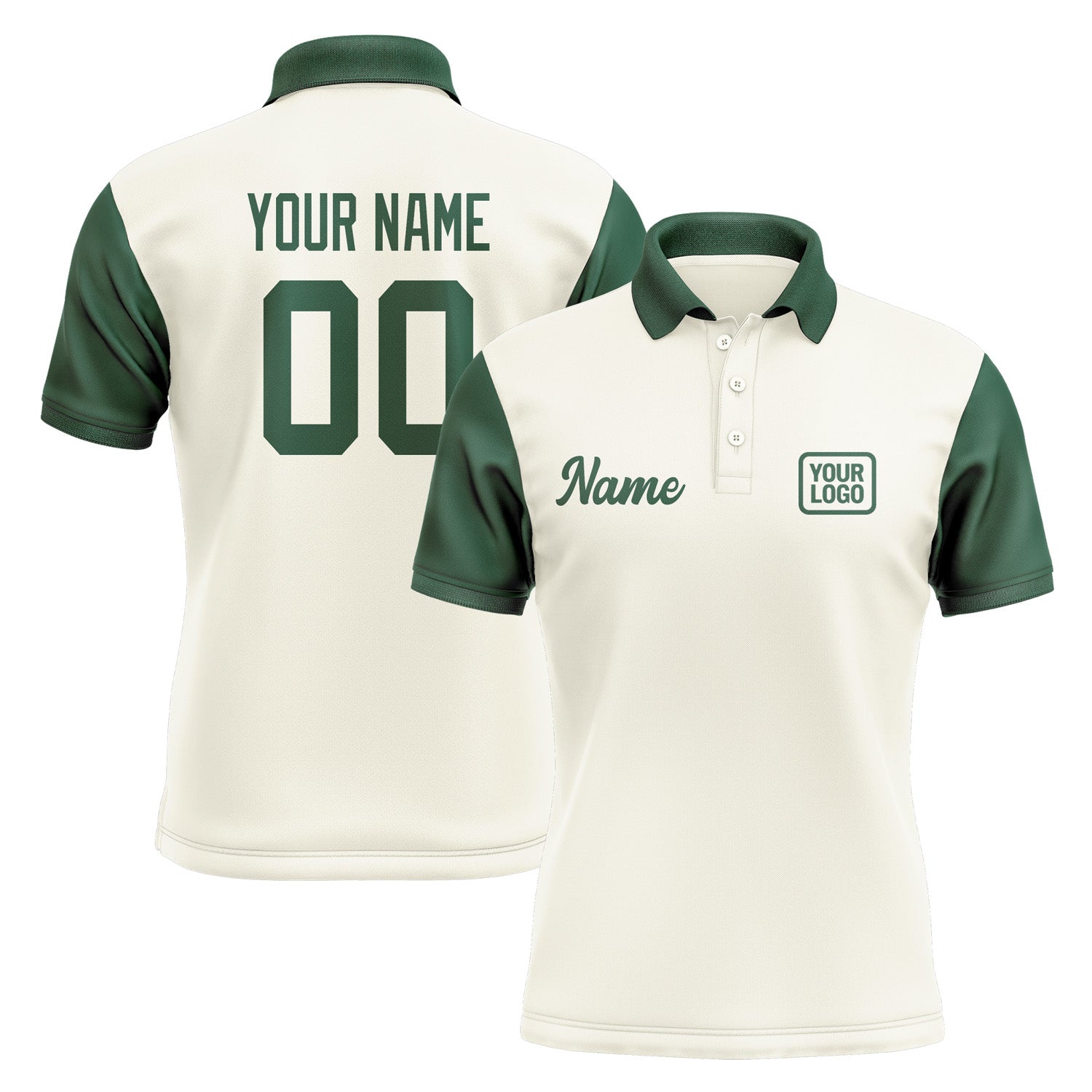 Custom Cream Green Short-Sleeve Polo Shirt PO030505B105