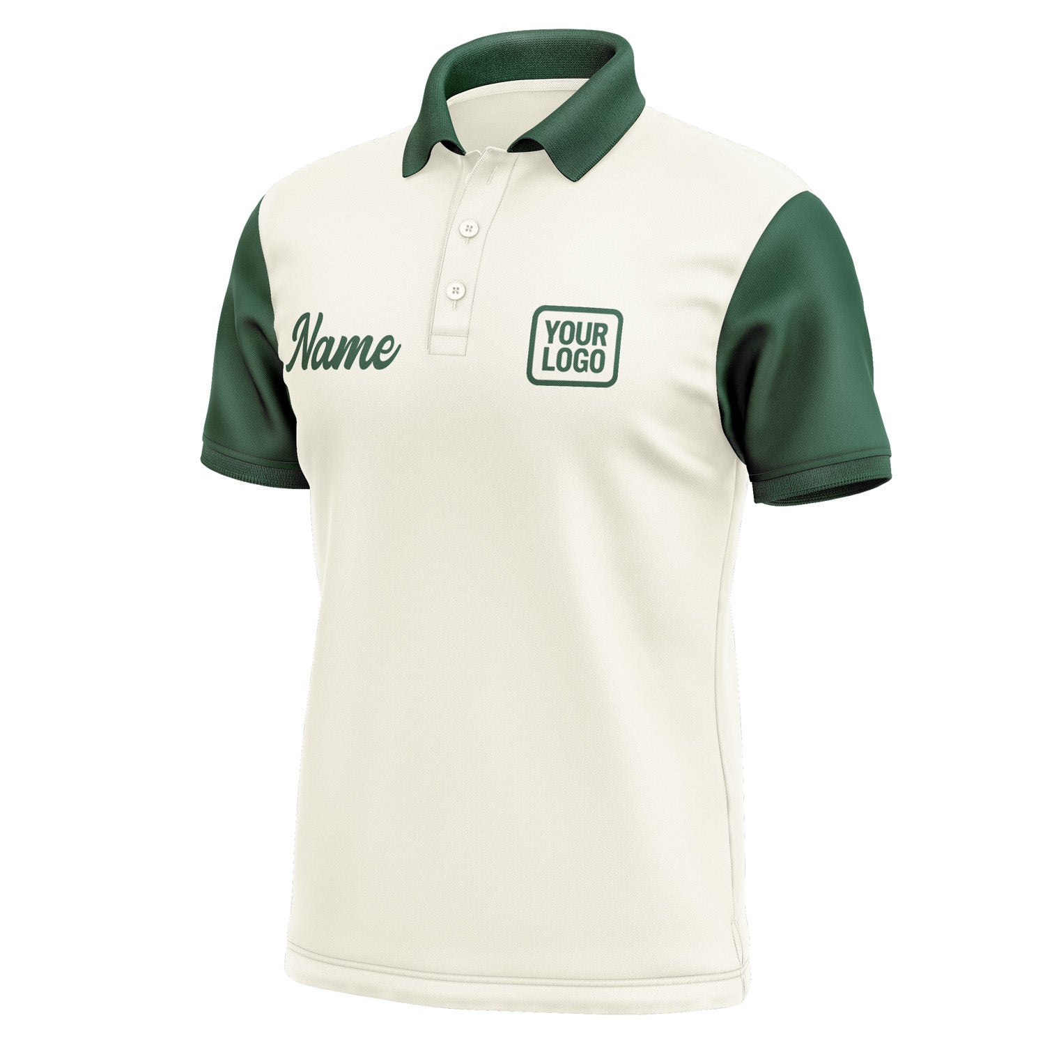 Custom Cream Green Short-Sleeve Polo Shirt PO030505B105