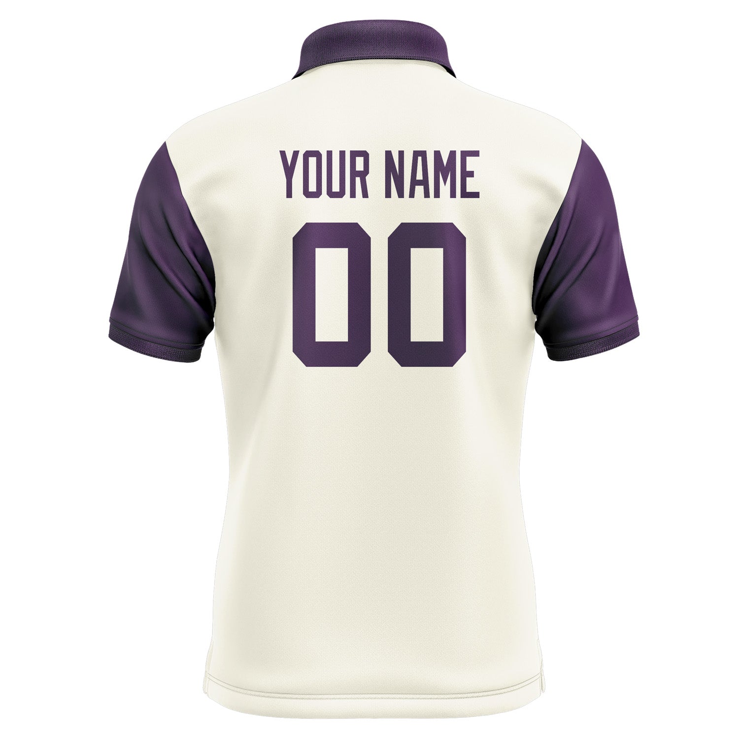 Custom Cream Purple Short-Sleeve Polo Shirt PO030707B107