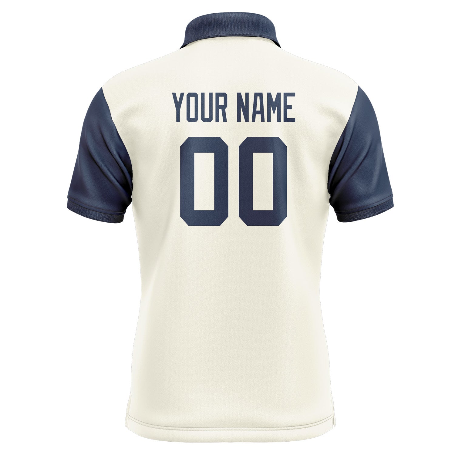 Custom Cream Blue Short-Sleeve Polo Shirt PO031010B110