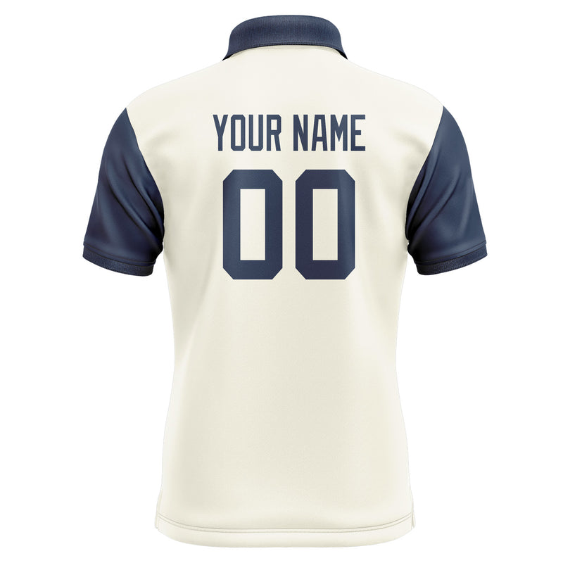 Custom Cream Blue Short-Sleeve Polo Shirt PO031010B110