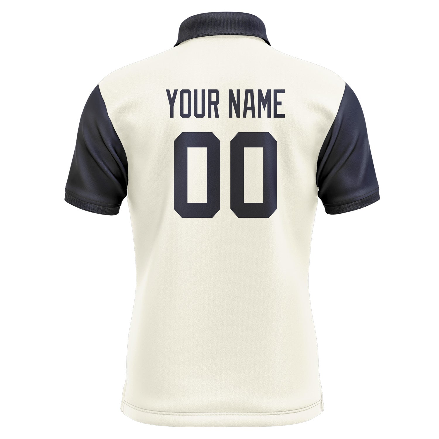 Custom Cream Navy Short-Sleeve Polo Shirt PO031111B111