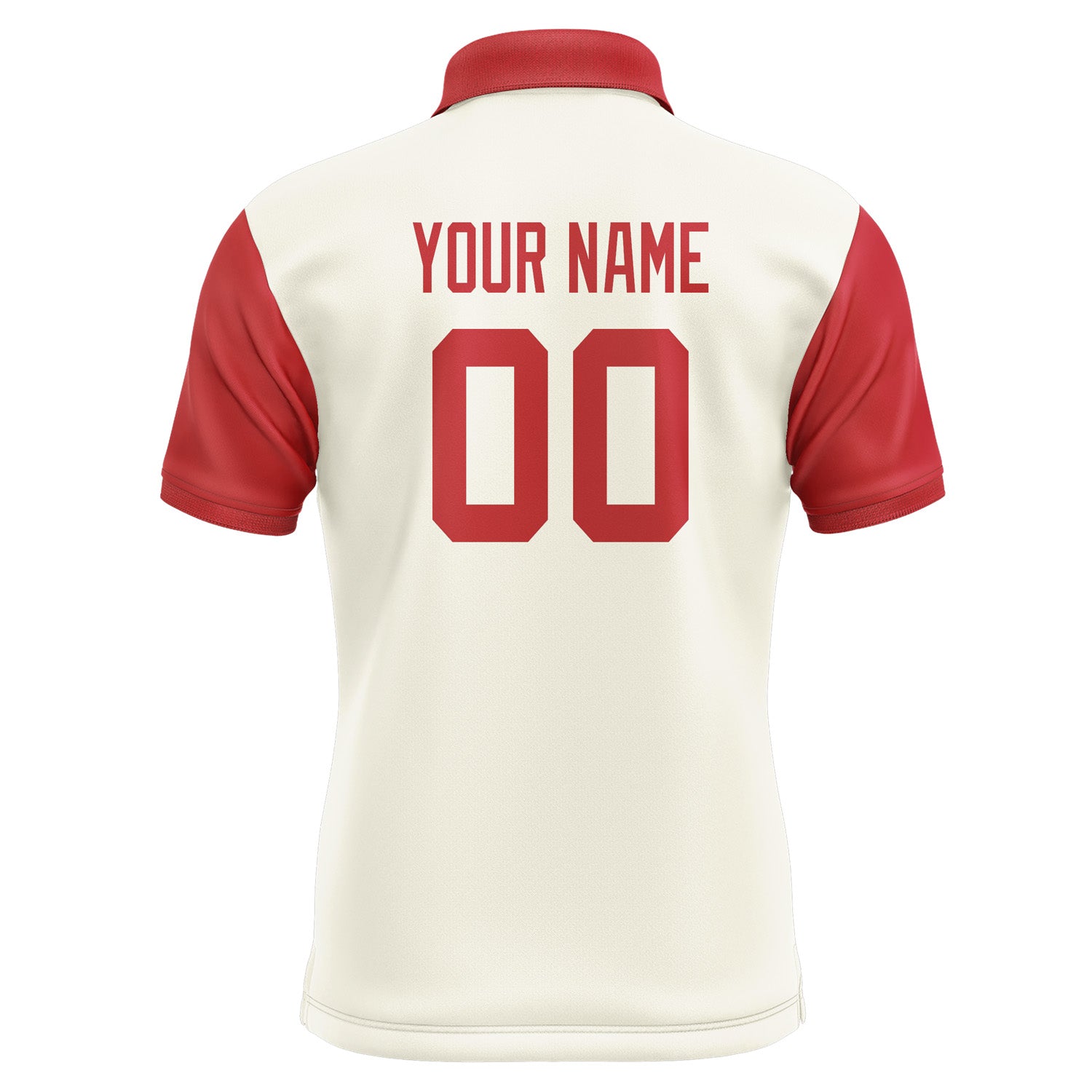 Custom Cream Red Short-Sleeve Polo Shirt PO031414B114
