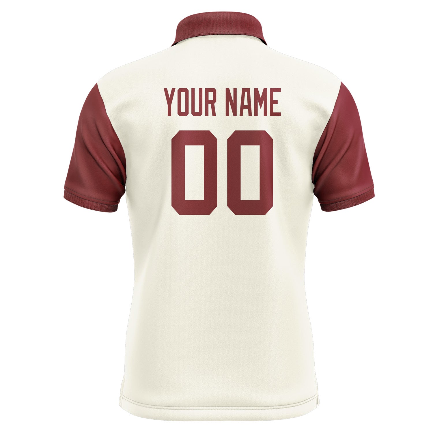 Custom Cream Crimson Red Short-Sleeve Polo Shirt PO031515B115