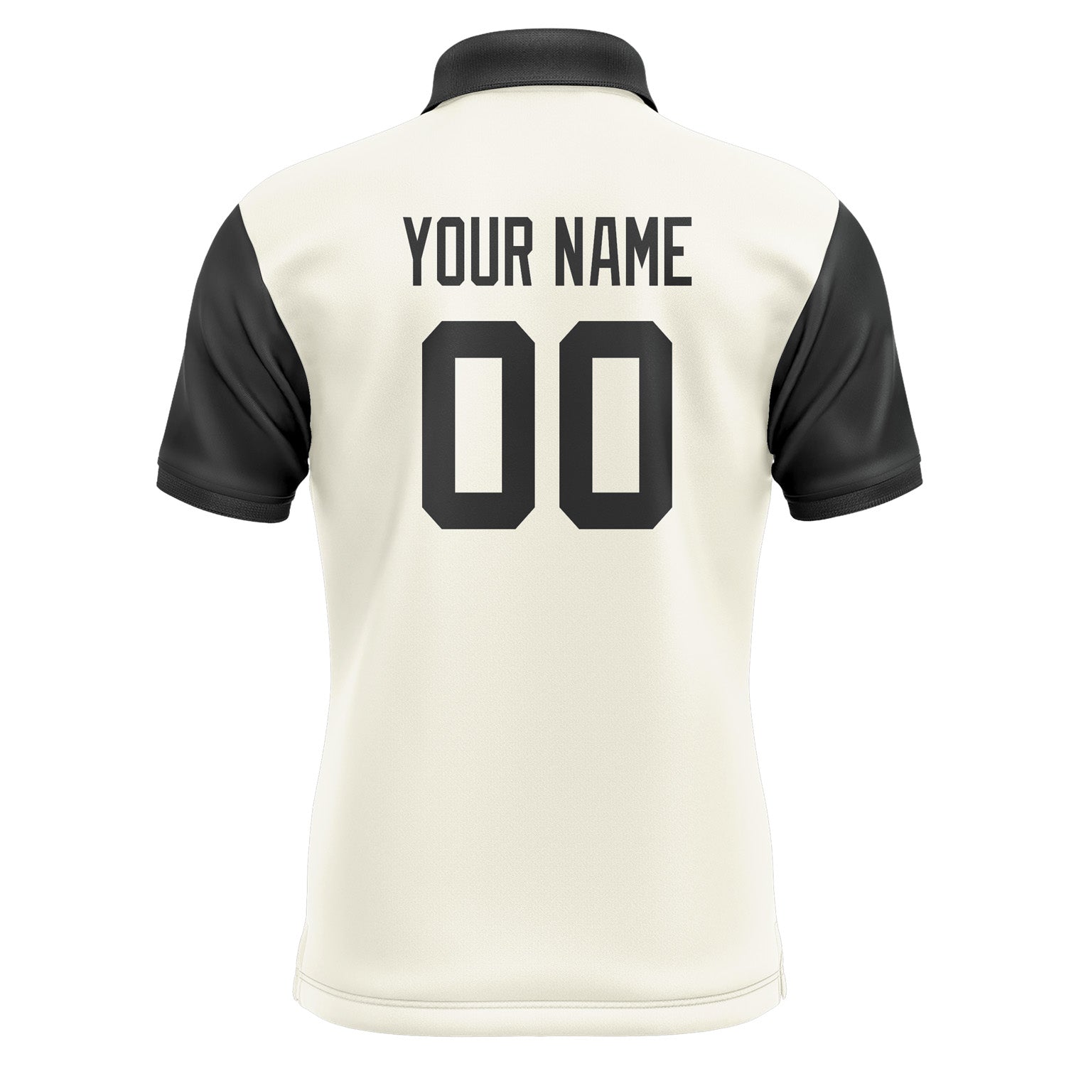 Custom Cream Black Short-Sleeve Polo Shirt PO031717B117